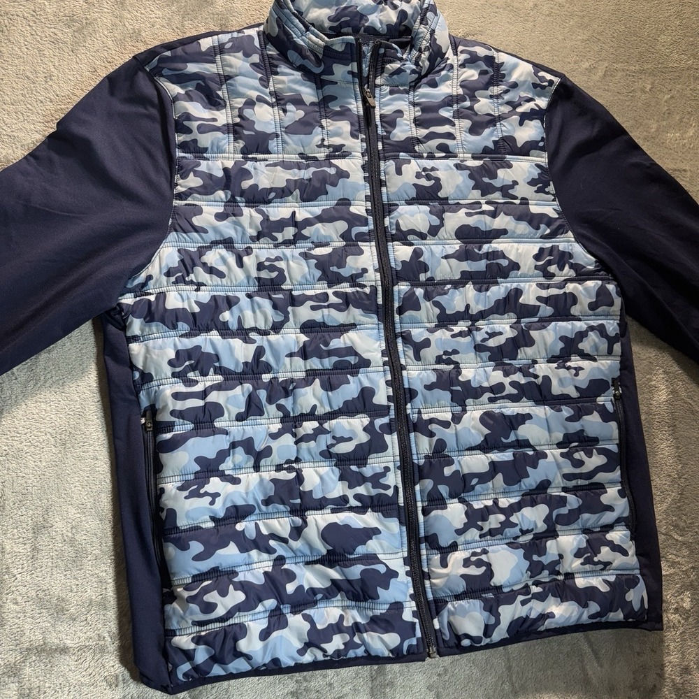 Straight Down Patton Golf Jacket Mens Size XXL Blue White Athletic Full Zip - Picture 3 of 12